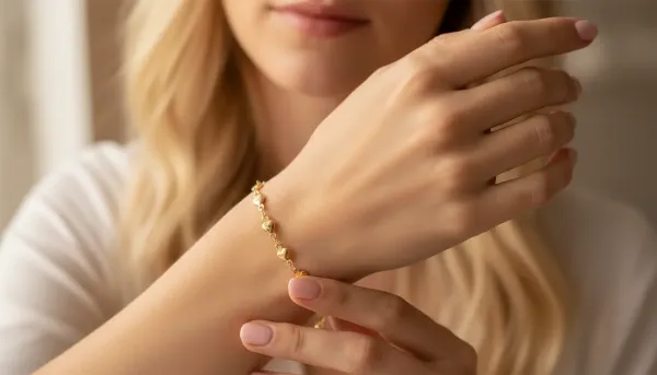 Armband Liv Edelstahl Vergoldet mit Herzen